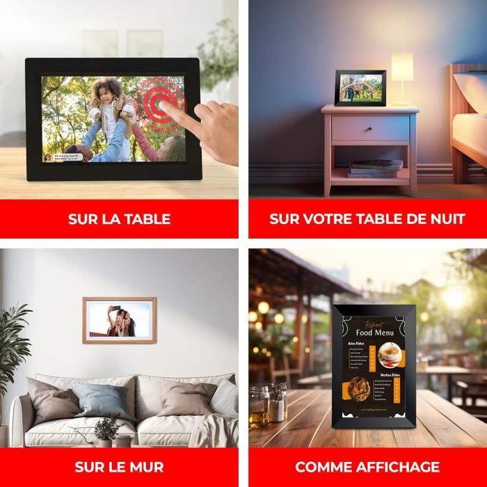 Cadre Photo Numérique 7 Pouces Avec écran IPS Tactile - WiFi, App Frameo, 16 Go Mémoire, Classe énergétique B - 2