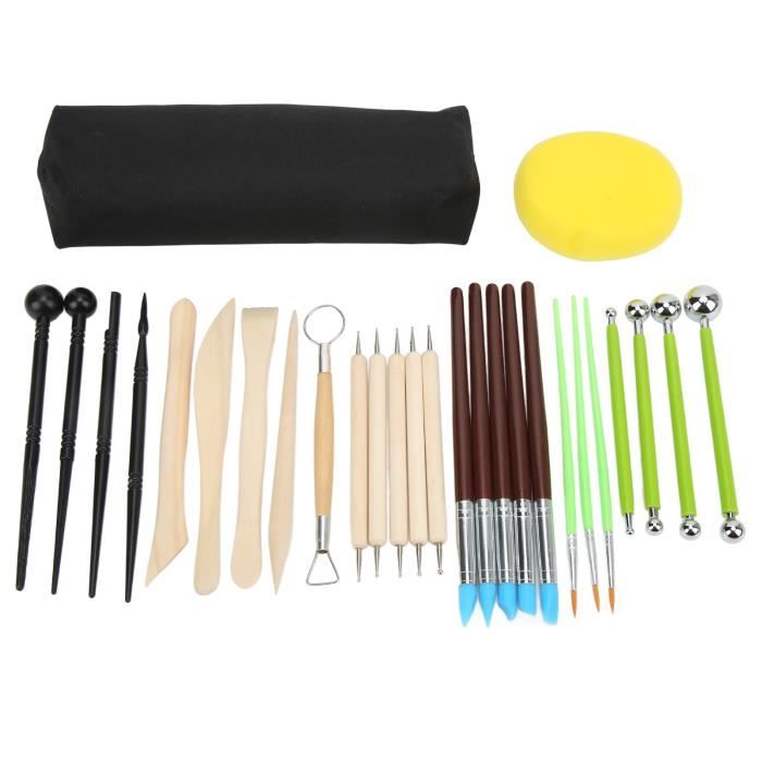 Lot de 5 outils de sculpture en acier inoxydable pour poterie, cire