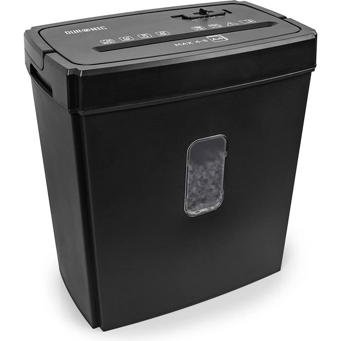 Duronic PS657 Destructeur de Documents 170W pour 5 Feuilles de Papier A4 Coupe croisée Réservoir de 15 L Retour en arrière