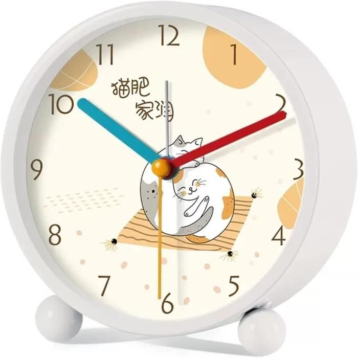 Réveil Fort, À Quartz Silencieux Sans Tic-Tac de 10,16 cm Avec Rétro Réveil Fort, À Quartz Silencieux Sans Tic-Tac de 10,16 cm Avec Rétro