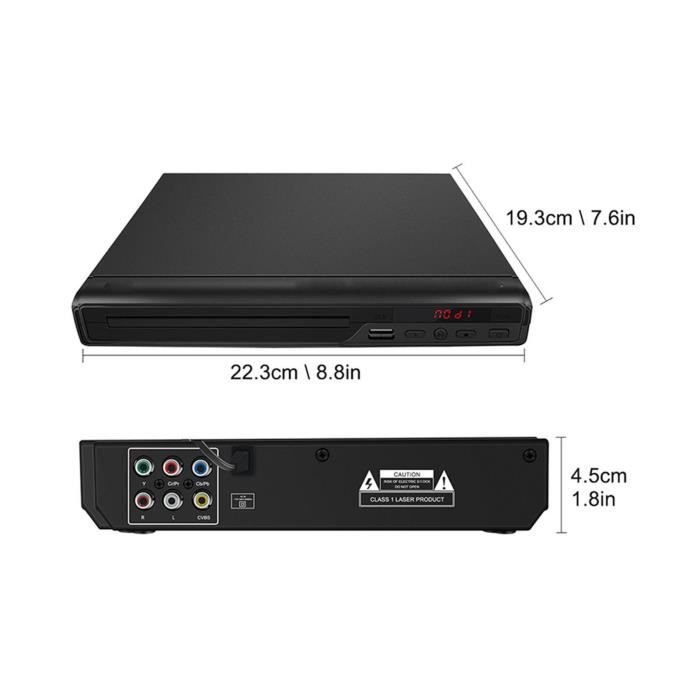 HEN--lecteur DVD domestique mini lecteur CD DVD Mini lecteur DVD HD intégré PAL NTSC USB 2.0, video cassette Prise UE