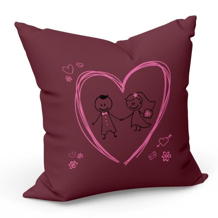 Housse De Coussin Rouge En Coton Brillant 40x40 Cm Taie D'oreiller Fermeture éclair | Leroy Merlin