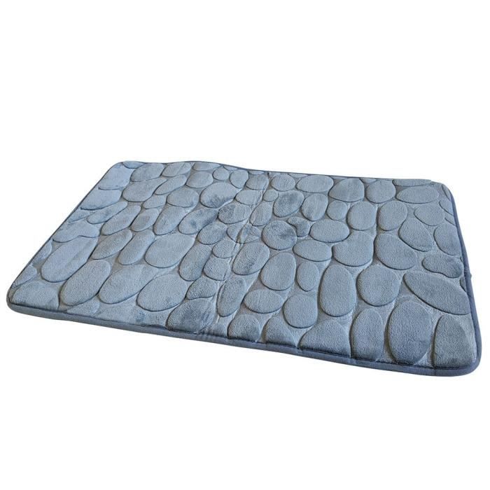 Tapis de salle de bain en chenille, 50 x 80 cm, antidérapant, doux, lavable en