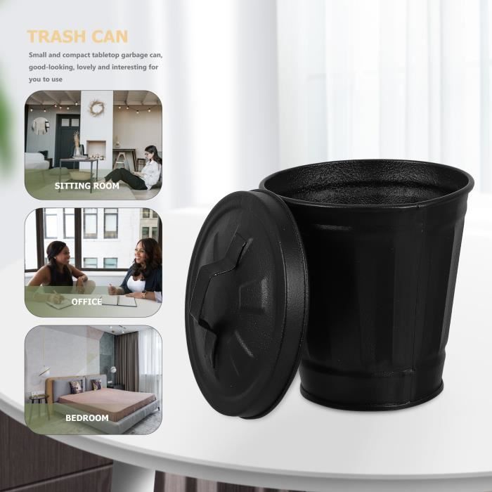 Lot De 2 Mini Poubelles Voiture Avec Couvercle Et Sacs - Étanche Anti-Odeur Compacte