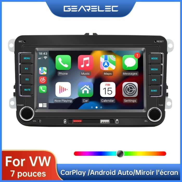 Autoradio CarPlay Android Auto,7 écran Tactile sans Fil Car Stereo  Bluetooth 5.0 lecteur multimédia avec Appel mains libres - Cdiscount Auto