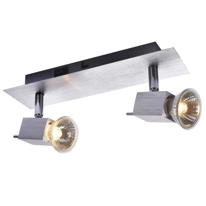 Luminaire Applique Murale 2 Spots - Métal Doré - GU10 - Occasion