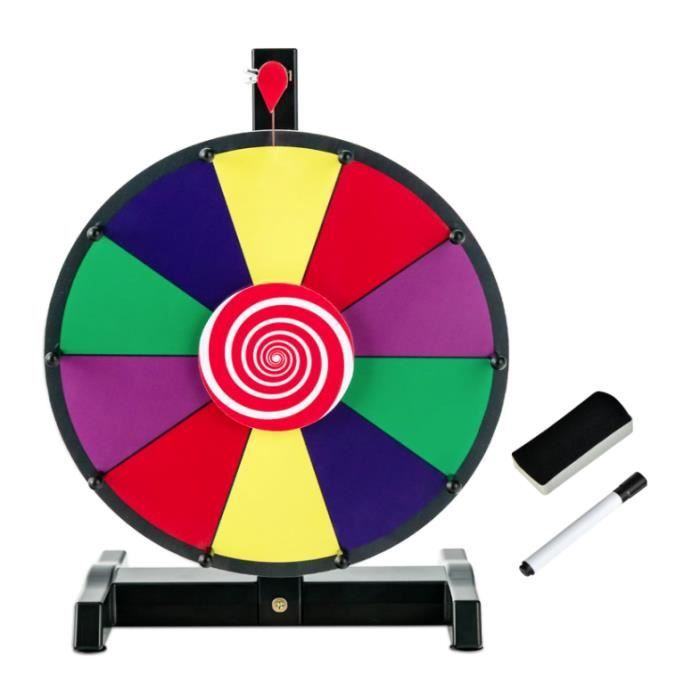 GOPLUS Roue de Fortune 30 CM, Roue de Prix & 10 Emplacements
