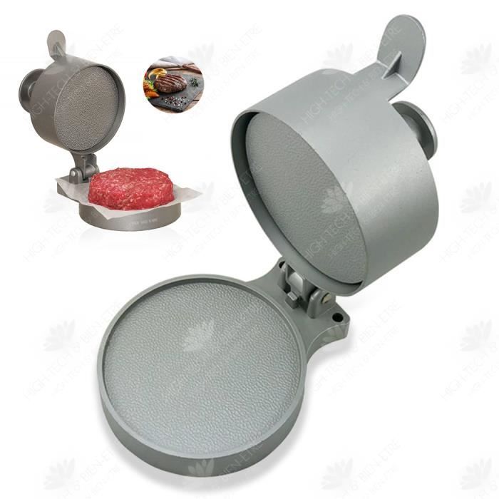Presse à Hamburgers En Aluminium Antiadhésive + 100 Feuilles De Papier Ciré - Pour BBQ, Cuisine Maison - 3