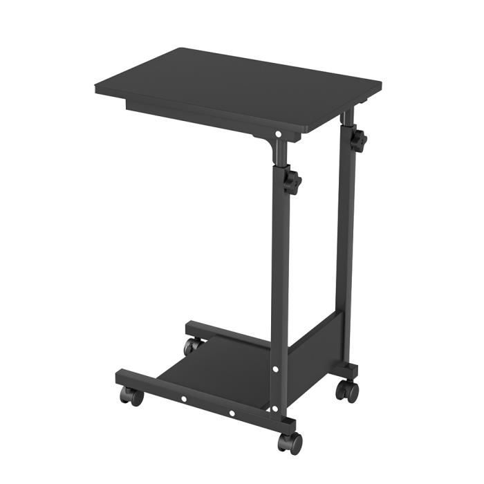 HUOLE-PUPITRE DE TABLE, Table pour Ordinateur Portable à Roulettes, Réglable en hauteur et angle - 56.5 x 63-95 x 37cm