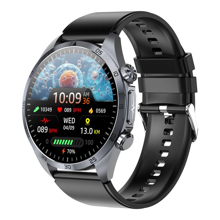 INF Montre connectée avec suivi de santé avancé Le noir