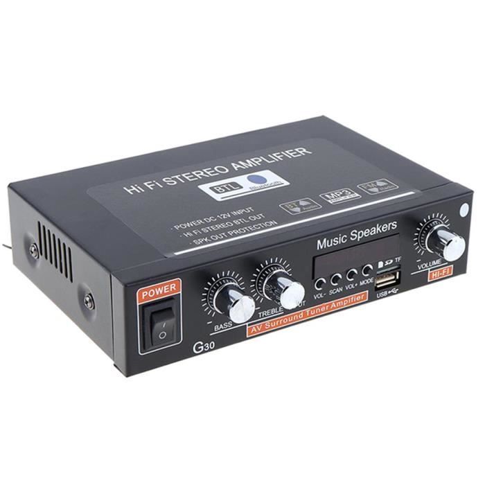 Amplificateur de puissance Bluetooth 45W x 2 radio FM HiFi sans perte pour hautparleurs