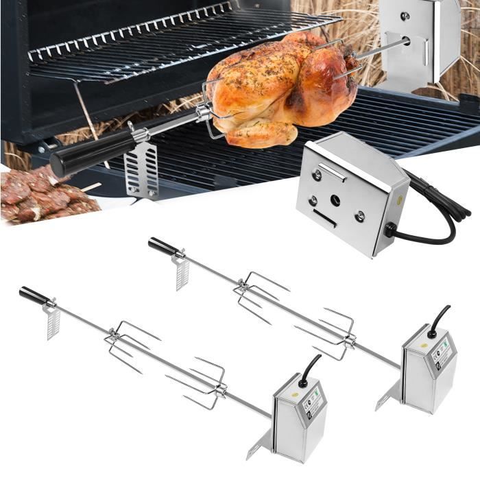 Kit de rôtisserie pour barbecue - LILIIN - Kit rotisserie - Moteur électrique - Broche 107 cm - Inox accessoires inclus Kit de rôtisserie pour barbecue - LILIIN - Kit rotisserie - Moteur électrique - Broche 107 cm - Inox accessoires inclus