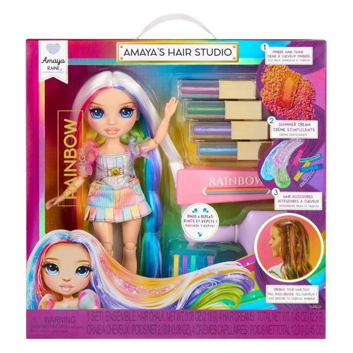 Rainbow High Hair Studio Amaya Poupée de 27 cm Accessoires Inclus Personnalise les cheveux de la poupée