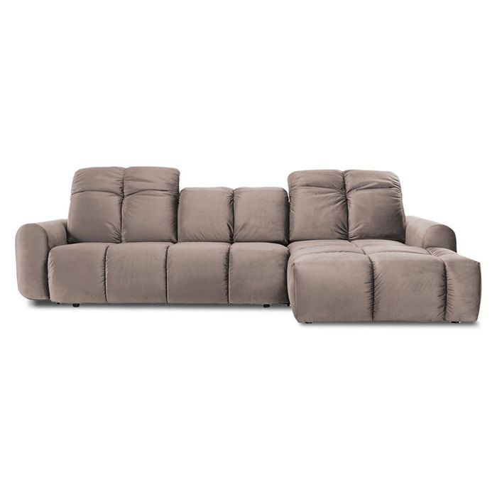 Canapé angle droit Anacapri en velours beige - 3 places Canapé angle droit Anacapri en velours beige - 3 places