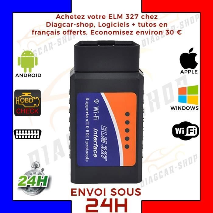 Valise Interface ELM327 OBD2 WIFI Voiture Scanner OBD OBD2 Diagnostic MULTIMARQUES - DIAG Auto