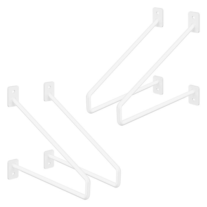 ML-Design 4 Équerres dÉtagère 220 mm en Acier Blanc Console Murale Decorative Industriel Forme Épingle à Cheveux Support Étagères