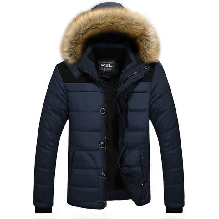 Doudoune Homme hiver Marque Doudoune Homme a capuche Parka Homme plus de velours Manteau homme Veste Hommes Vetement Masculin