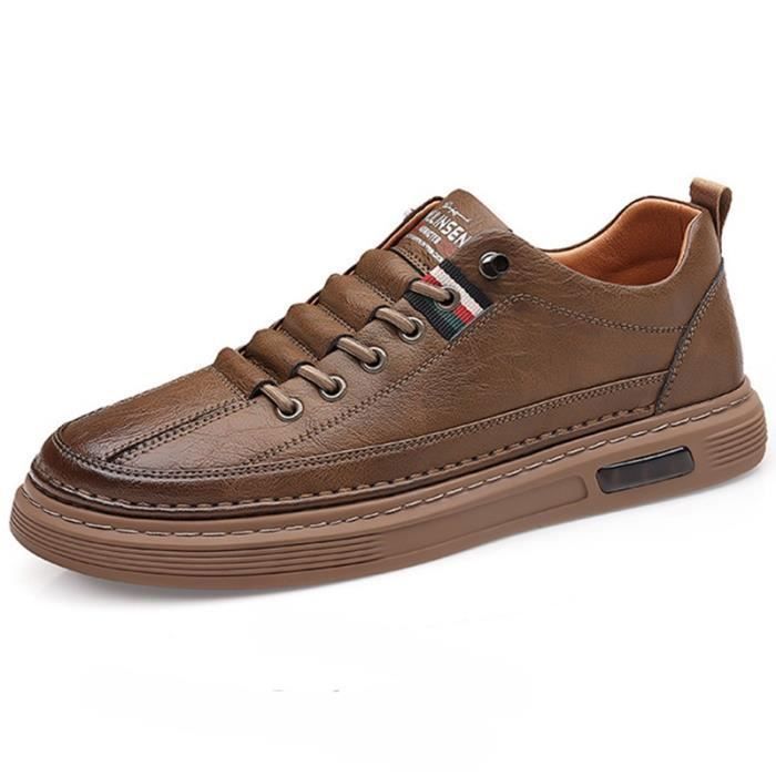 FONDUPIN Chaussure HommeEU 39-44 Basket Homme pour Tennis OutdoorChaussure Sneakers Marche Ville Confortable et Respirant Baskets-Marron