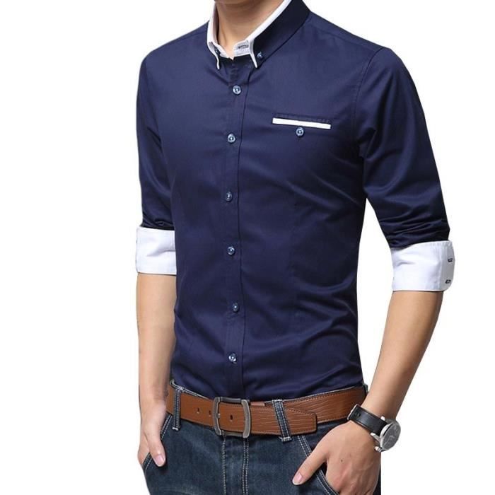 Chemise De Noël Homme - Style Slim Ou Regular Fit - Manches Longues - Imprimés Festifs Humoristiques - Cadeau Drôle Pour Les Fêtes