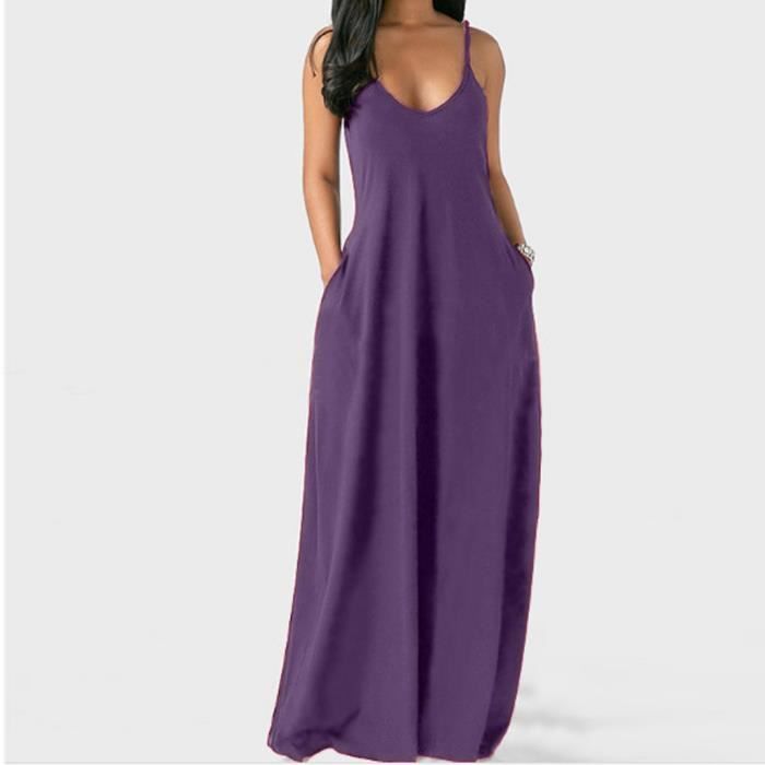 Robe Unie Longue Décontractée