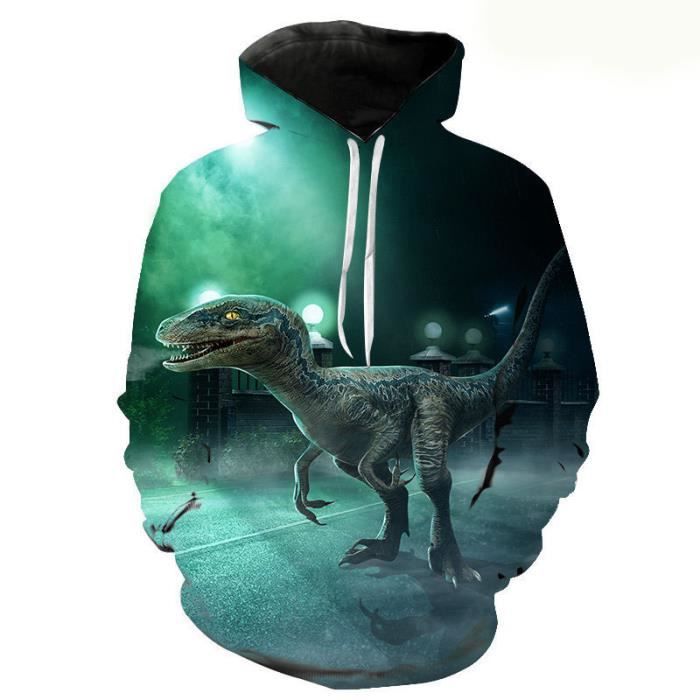 Sweat à Capuche Jurassic Park 2025 Logo T-Rex – Pour Fans De Dinosaures Et D'aventure
