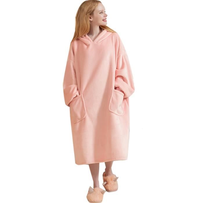 V??tements de nuit Femme Flanelle,PROCHOSEN surdimensionn?�e Sweat ?� Capuche Chaude et Super Doux 