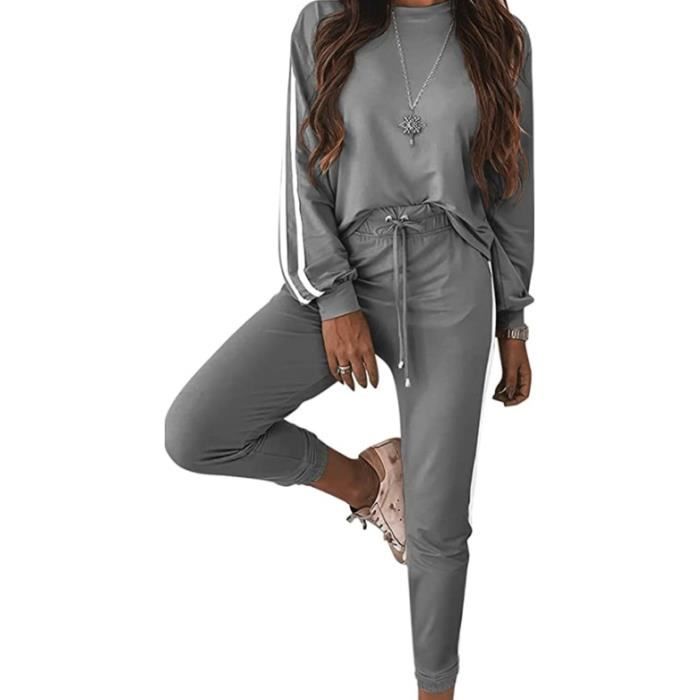 Ensemble Jogging Femme Hiver Chic et Élégant - Gris - Manches Longues -  Survêtement 2 Pièces Gris - Cdiscount Prêt-à-Porter