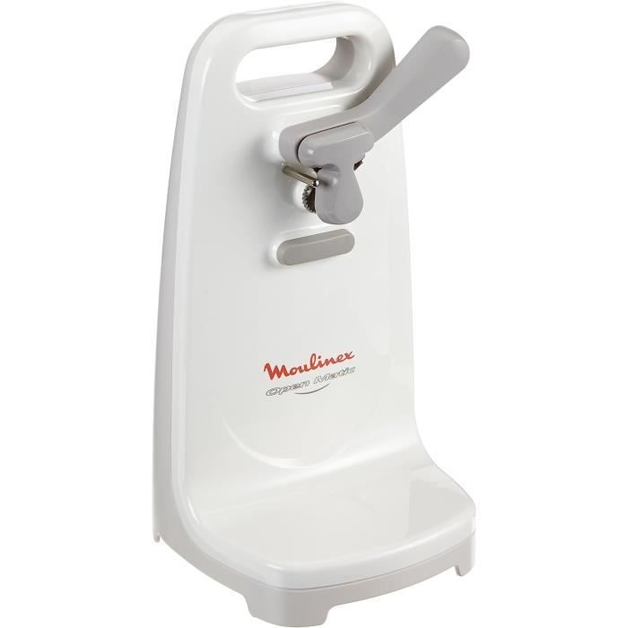 Ouvre-Boîte Électrique Openmatic Ouverture Facile Boîtes de Conserves Molette Aimantée 50W Blanc,Moulinex DJJ152