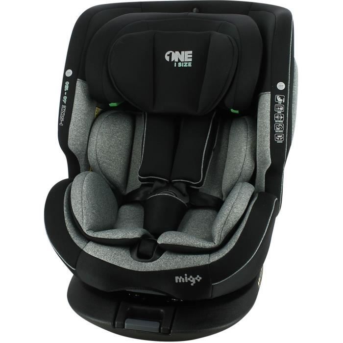 Siège auto - NANIA - ONE ISOFIX R 129 - 0 à 12 ans - Pivotant - 40-150 cm - Noir