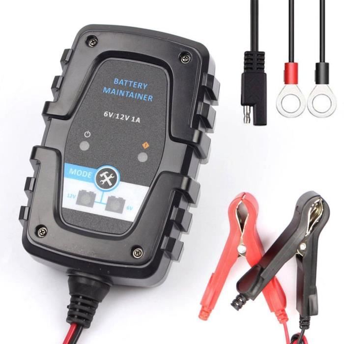 6V12V 1A Mainteneur de chargeur de batterie intelligent automatique pour moto de voiture avec