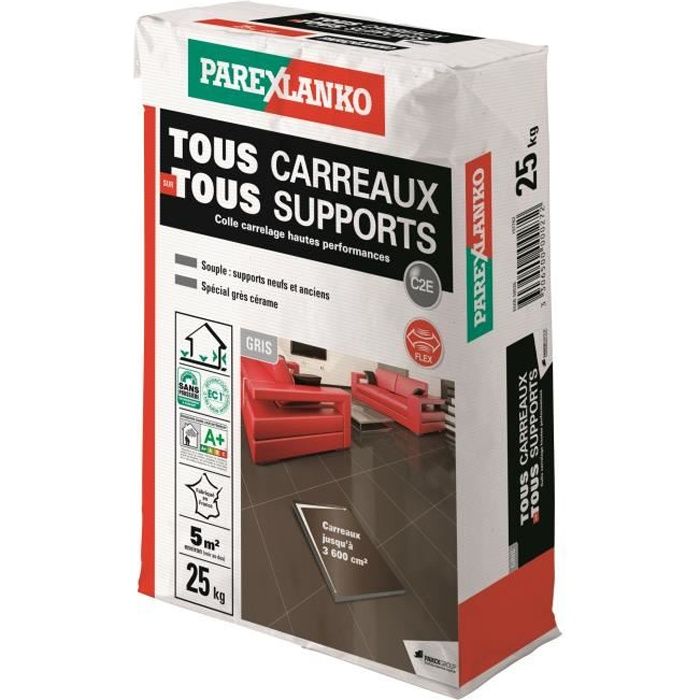 Colle Tous Carreaux Tous Supports Gris 25 Kg Parexlanko Achat Vente Carrelage Parement Colle Mortier Tc Ts Gris 25kg Cdiscount