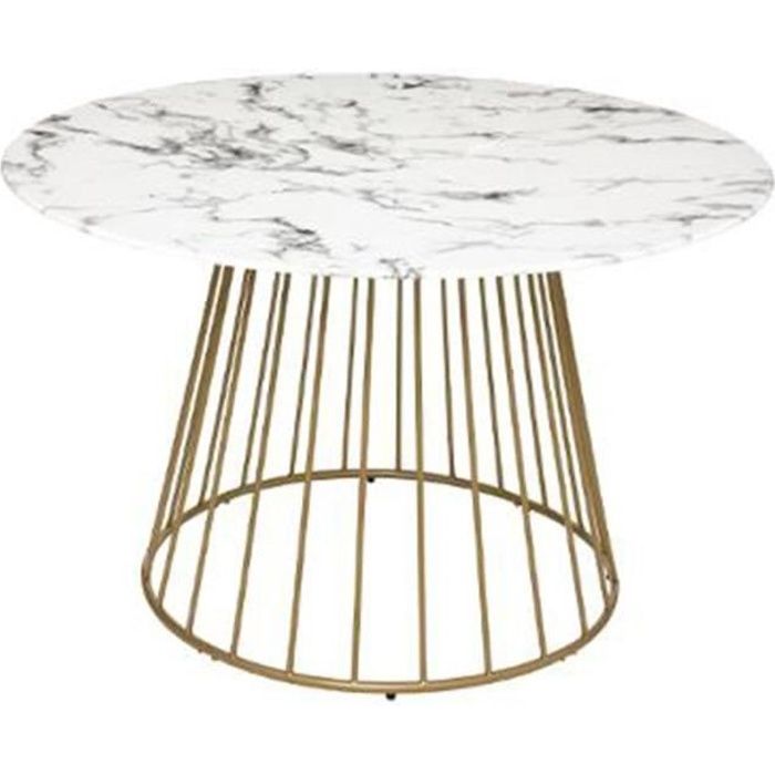 table de repas ronde design 'rayo' 120cm blanc - paris prix - contemporain - design - verre - 4 places