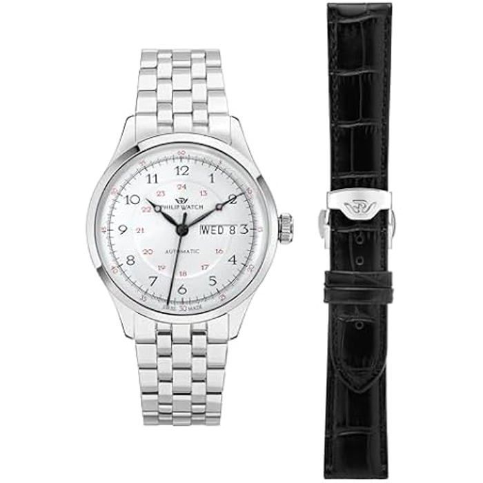 Montre Automatique - PHILIP WATCH - R8223225001 - 40 mm - Acier et Cuir - Étanchéité 10 ATM