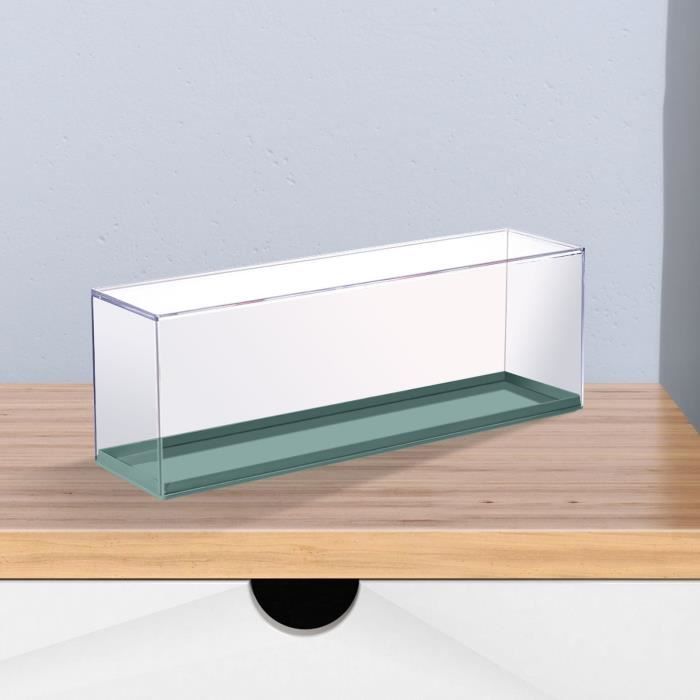 Vitrine Transparente Anti-Poussière 1/24 - 25x13x10cm - Acrylique + Base Noire - Pour Modèles Réduits De Voitures