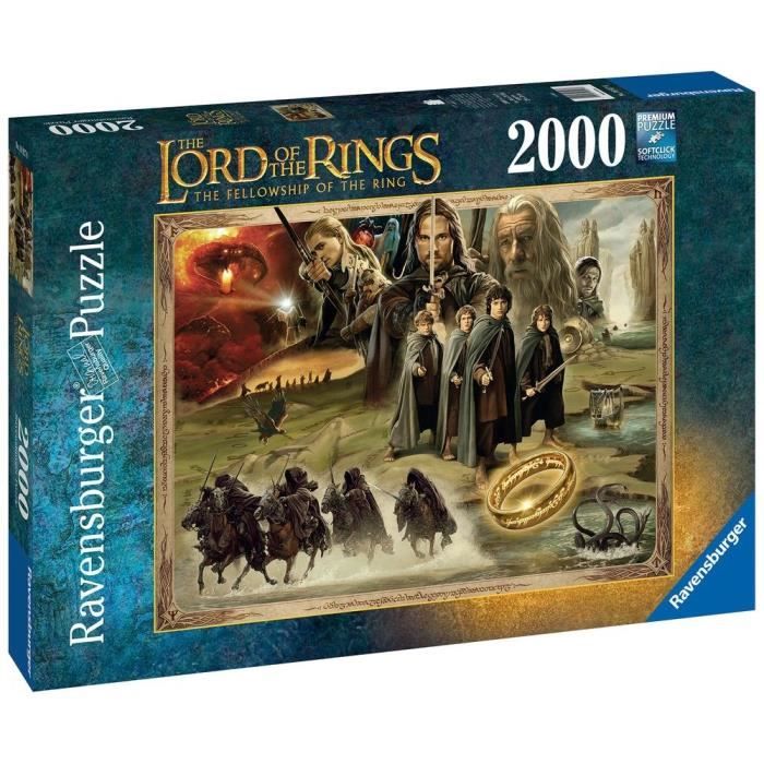 Puzzle 2000 pièces Ravensburger - La Communauté de lanneau / Le Seigneur des anneaux - Dessins animés et BD