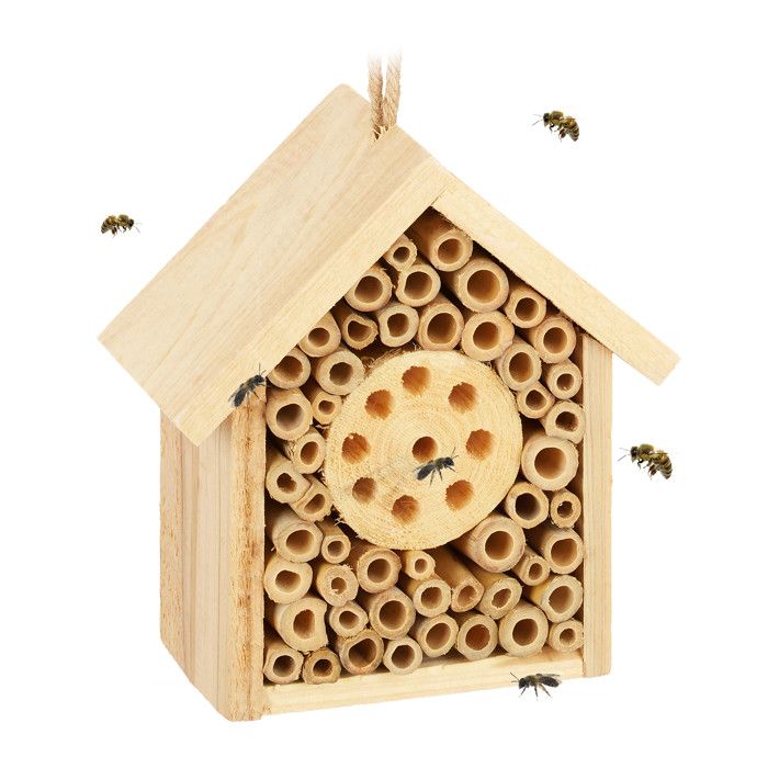 Comparer les prix de Relaxdays Hôtel à insectes Nid pour abeilles sauvages & guêpes jardin balcon refuge 155 x 145 x 8 cm nature