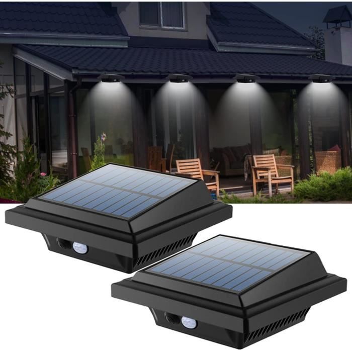 Lot De 6 Lampes Solaires Pour Gouttière - 25 LEDs, Détecteur De Lumière, Automatique, Blanc - Éclairage Extérieur Autonome