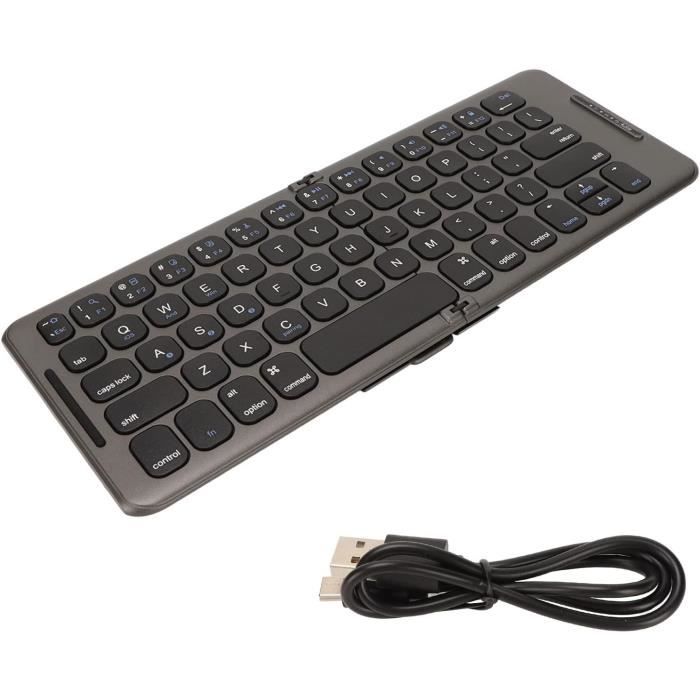 Clavier Bluetooth Pliable, Clavier Sans Fil Avec Pavé Numérique, Clavier Portable Tri Pliable