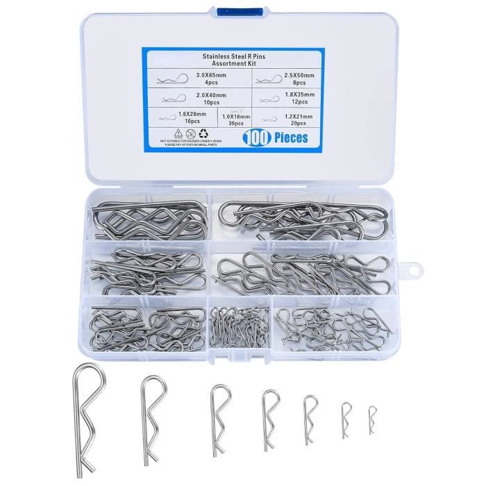 Rodac - Assortiment De Goupilles Fendues À Ressorts, 120 Pièces