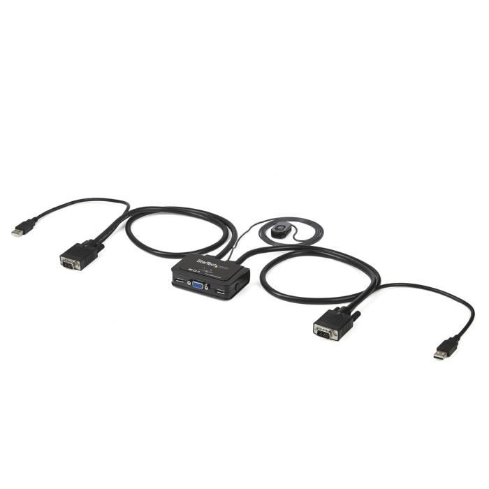 Commutateur KVM Semi-Passif 2 Voies - VGA/PS2 Avec Câbles - Réf 065021 - Neuf