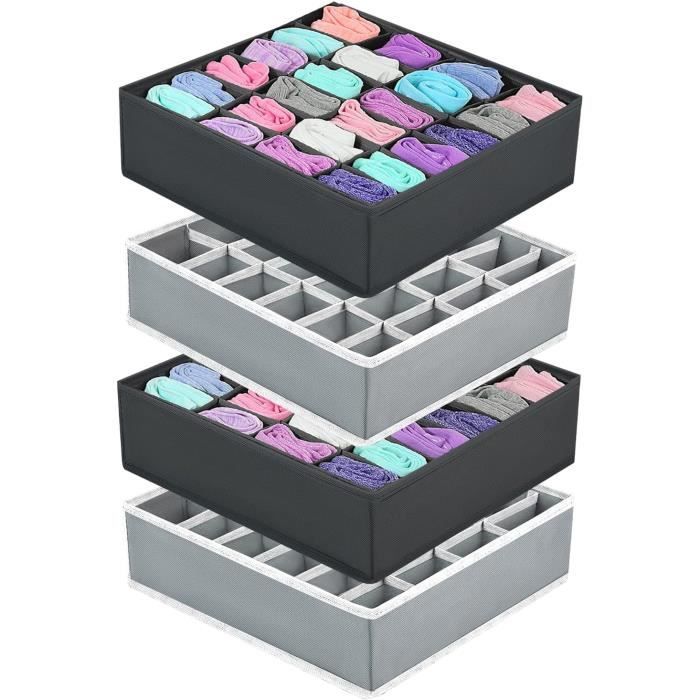 Lot de 6 boîtes de rangement pliables en tissu pour sous-vêtements Lot de 6 boîtes de rangement pliables en tissu pour sous-vêtements