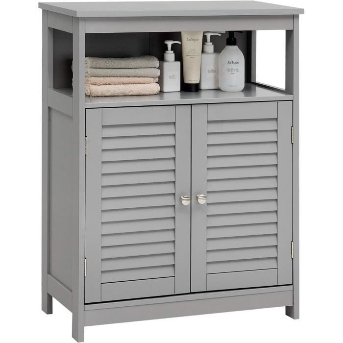 Armoire Salle De Bain VASAGLE 30x60x80cm - 2 étagères Réglables Blanc