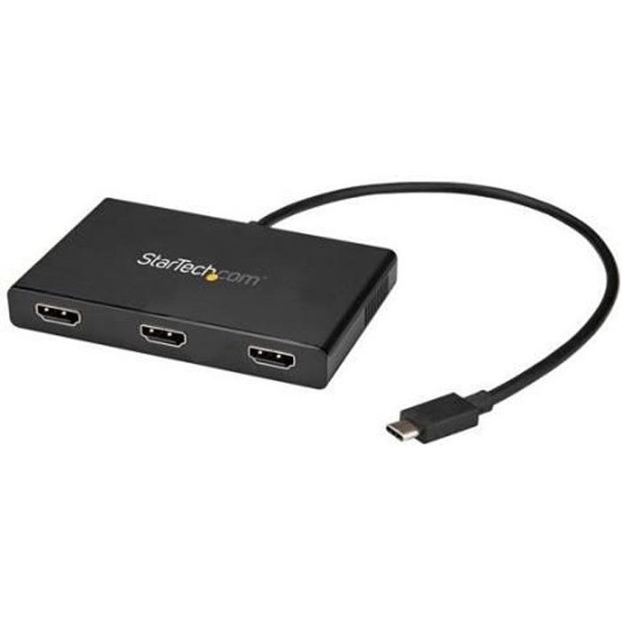 STARTECH Hub MST USB Type-C vers 3x HDMI - Splitter / répartiteur Multi Stream Transport USB-C à 3 ports HDMI - Multi-écrans - 3840