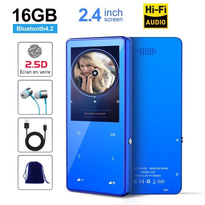 SUNNZO Lecteur MP3 Bluetooth,Lecture 50H,Audio Sans Perte de Qualité