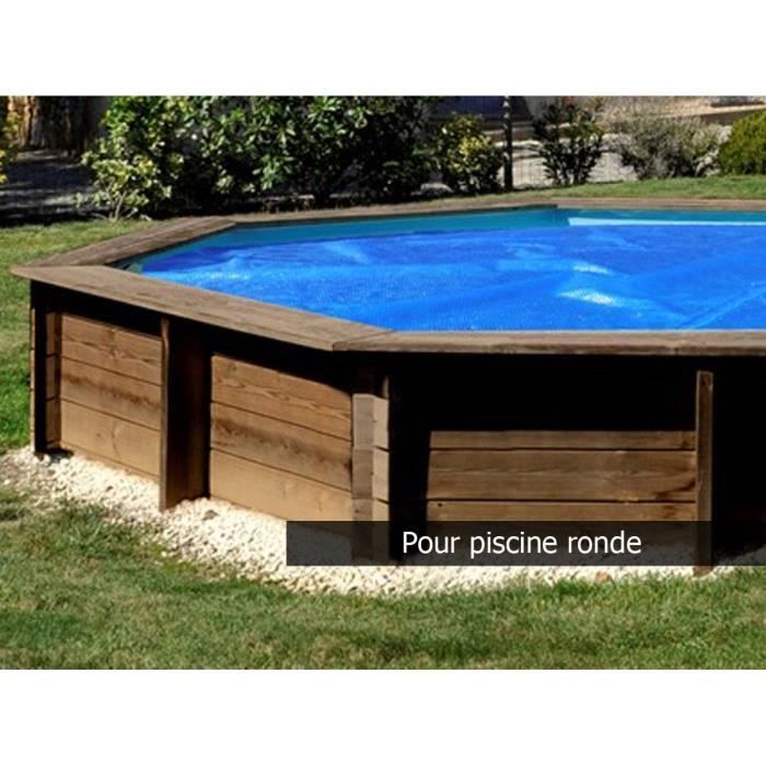 Bâche à bulles pour piscine bois ronde Ø 4,00 m - Sunbay Bleu - Épaisseur 400 microns