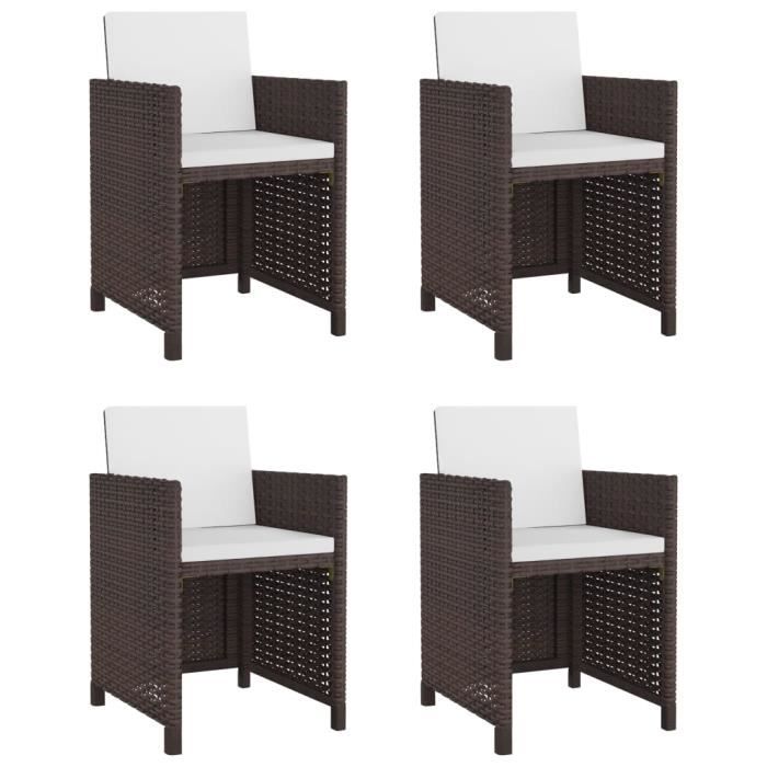 Salon de jardin encastrable 5 pcs avec coussins Rotin Marron - SURENHAP - J03689