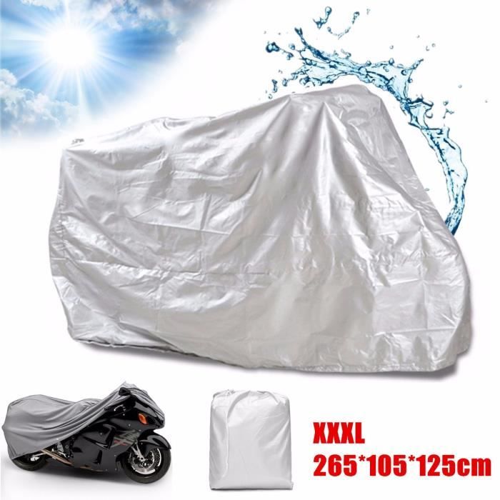 Housse De Protection Pour Vélo - Nylon Imperméable 190T, Dimensions 200x115 Cm, Sangle Anti-vent, Gris