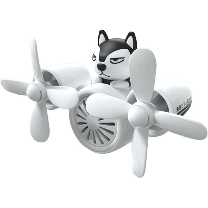 Désodorisant Voiture Chien Pilote Mignon - Hélice Rotative Parfum Auto Créatif Avec Clip Silicone