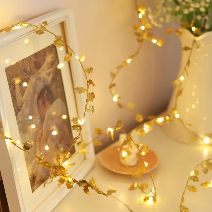 Guirlande Lumineuse Automne 3m 30 LEDs - Feuilles D'érable, 2 Modes (fixe/clignotant) - Décoration Thanksgiving, Noël