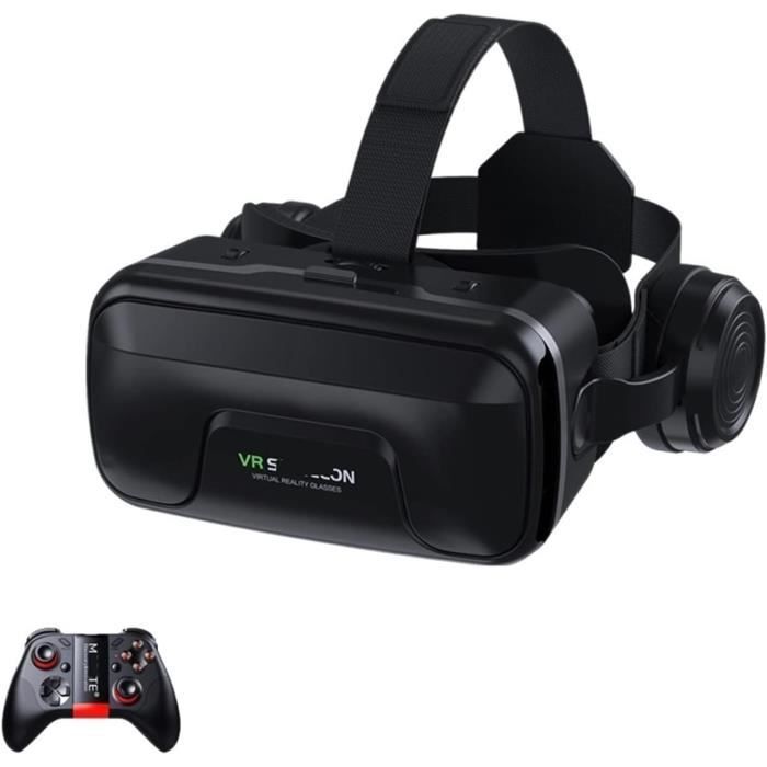 Casque 3D Jeux Films Casque VR Besttoolifes Pour Smartphone - Immersion 110° Avec Casque Intégré Et Manette Casque Realite Virtuelle 110 Degres Besttoolifes